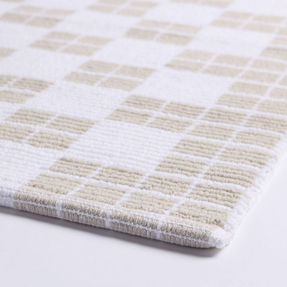 Parachute - 1'6"x2'6" Cotton Tile Tub Mat Parchment - Parachut Parchment - Picture 4 of 4